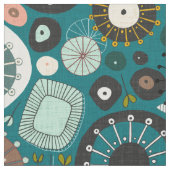 AQUAMARINE BLUMEN STOFF (Nahaufnahme)