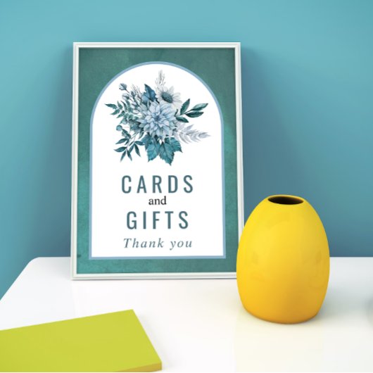 Aquamarine Blumen und Aquarelle Poster