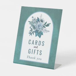 Aquamarine Blumen und Aquarelle Sockelschild