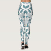 Aquamarine Blumenarchitektur Frauen Leggings (Rückseite)