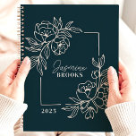 Aquamarine Blumengrenze 2025 Individuelle Name Planer<br><div class="desc">Bleibe und inspiriert mit diesem eleganten Planer mit einem wunderschönen Blumenrahmen-Design auf einem aquamarinen Hintergrund. Personalisieren Sie es mit Ihrem Namen für eine einzigartige und stilvolle Touch. Dieser Planer eignet sich hervorragend für den behalt von Terminen, Terminen und all Ihren wichtigen Terminen im Jahr 2025. Mit seinem beruhigenden Design und...</div>