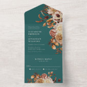 Aquamarine Blumenhochzeit in einer Einladung (Innen Boden)