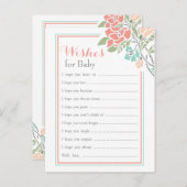 Aquamarine Blumenkorallen für Baby Hinweiskarte (Vorne/Hinten)