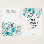 Aquamarine Blumenschmuckhalskette mit Aquarellfarb (Vorne & Hinten)