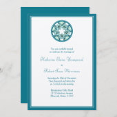 Aquamarine Blumensträuße Einladung zur Hochzeit (Vorne/Hinten)