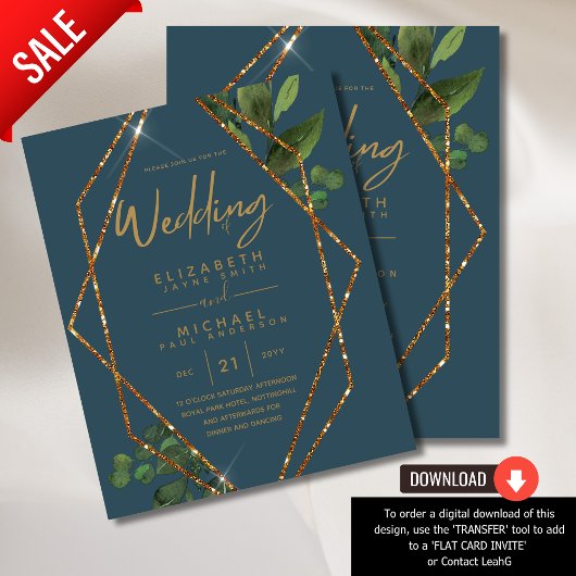 Aquamarine Blumenzwiebeleinladung für den preiswer