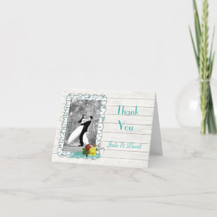 Aquamarine Blumenzwiebeln und Hochzeitsfeiern Dankeskarte