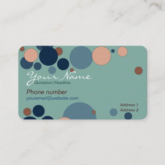 Aquamarine Blush & Blue Color Floating Blasen Visitenkarte (Vorderseite)