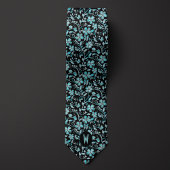 Aquamarine Blüte auf Black Neck Tie Krawatte