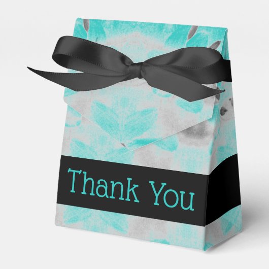 Aquamarine Blüte mit grauer Hochzeit Geschenkschachtel (Vorderseite)