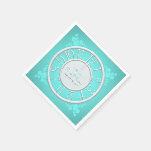 Aquamarine Blüte rund um die Uhr Napkin Serviette (Ecke)