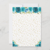Aquamarine Blütendarmhautprinzin 16 . Geburtstag Dankeskarte (Rückseite)