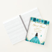 Aquamarine Blütendarmhautprinzin 16 . Geburtstag Notizblock (Innenseite)