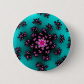 Aquamarine Blütensprinklen Button (Vorderseite)