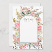 aquamarine böhmische Blüte Dankeschön Karte (Vorderseite)