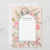 aquamarine böhmische Blüte Dankeschön Karte (Vorderseite)