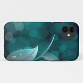 Aquamarine Bokeh-Blätter Case-Mate iPhone Hülle (Rückseite (Horizontal))