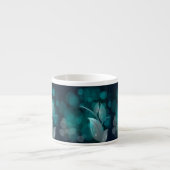 Aquamarine Bokeh-Blätter Espressotasse (Vorderseite)