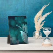 Aquamarine Bokeh-Blätter Fotoplatte (Seite)