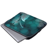 Aquamarine Bokeh-Blätter Laptopschutzhülle (Vorne Knopf)