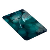 Aquamarine Bokeh-Blätter Magnet (Rechte Seite)