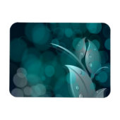 Aquamarine Bokeh-Blätter Magnet (Horizontal)