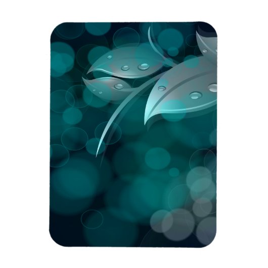 Aquamarine Bokeh-Blätter Magnet (Vertikal)