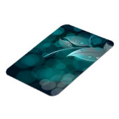 Aquamarine Bokeh-Blätter Magnet (Linke Seite)
