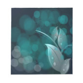 Aquamarine Bokeh-Blätter Notizblock (Vorderseite)