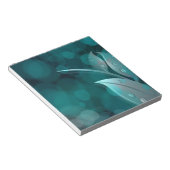 Aquamarine Bokeh-Blätter Notizblock (angewinkelt)