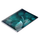 Aquamarine Bokeh-Blätter Notizblock (Linke Seite)