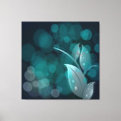 Aquamarine Bokeh-Blätter umhüllt Canvas Leinwanddruck (Vorderseite)