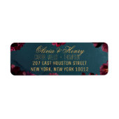 Aquamarine Bordeaux Jewel Tone Wedding Rücksendead (Vorne)