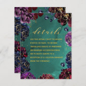 Aquamarine Bordeaux Sapphire Jewel Tone Details &  Begleitkarte (Vorne/Hinten)