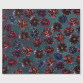 Aquamarine Bordeaux Sapphire Jewel Tone Gold Weddi Geschenkpapier (Flach)