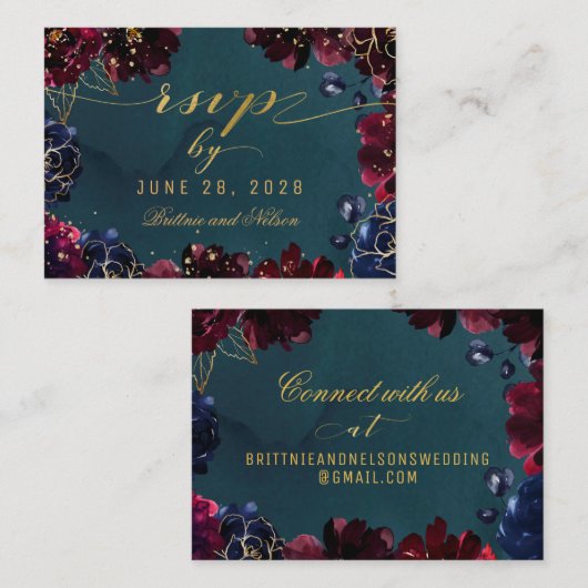 Aquamarine Bordeaux Sapphire Jewel Tone UAWG Onlin Visitenkarte (Vorne/Hinten)