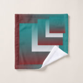 Aquamarine bordeauxfarbene Fenster Badhandtuch Set (Waschlappen)