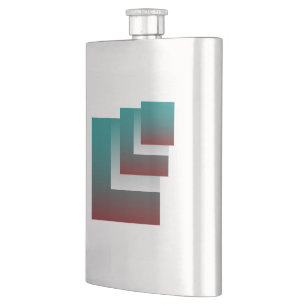 Aquamarine bordeauxfarbene Fenster Flachmann