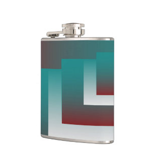 Aquamarine bordeauxfarbene Fenster Flachmann