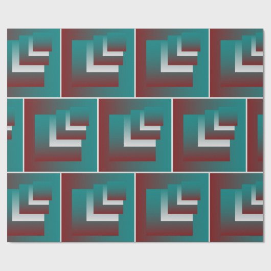 Aquamarine bordeauxfarbene Fenster Geschenkpapier (Flach)