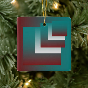 Aquamarine bordeauxfarbene Fenster Keramikornament