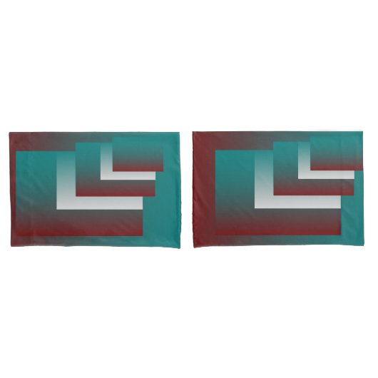 Aquamarine bordeauxfarbene Fenster Kissenbezug (Vorderseite-Set)