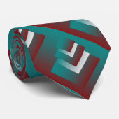 Aquamarine bordeauxfarbene Fenster Krawatte (Gerollt)