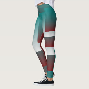 Aquamarine bordeauxfarbene Fenster Leggings