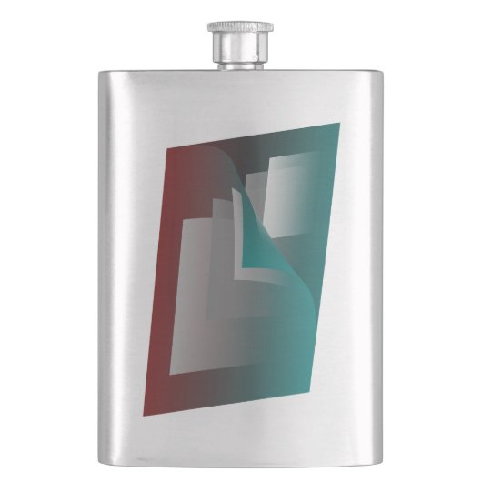 Aquamarine bordeauxfarbene Seiten Flachmann (Vorderseite)