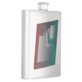 Aquamarine bordeauxfarbene Seiten Flachmann (Rechts)