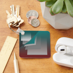 Aquamarine bordeauxfarbene Seiten Schlüsselanhänger