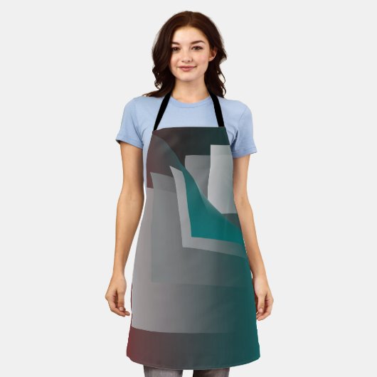 Aquamarine bordeauxfarbene Seiten Schürze (Getragen)