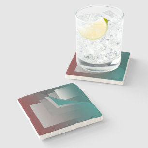 Aquamarine bordeauxfarbene Seiten Steinuntersetzer