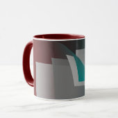 Aquamarine bordeauxfarbene Seiten Tasse (Vorderseite Links)